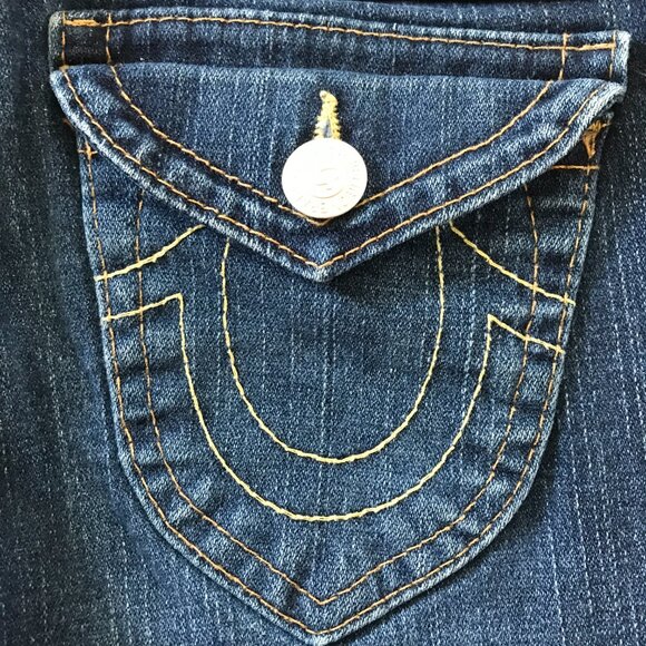 True Religion Women's Straight Leg Jeans - Dark Blue - Picture 11 of 13